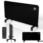 Juskys Glasheizung 2000W Glaskonvektor, Elektroheizung, App-Steuerung, LED-Display, Timer, Wand- & Standgerät mit Fernbedienung