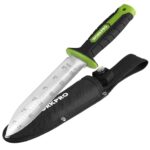 WORKPRO Hori Hori Gartenmesser Edelstahl mit Zahnung, Praktisch Jäter mit TPR-Griff, Manueller Weeder zum Graben, Schneiden und Sägen, Tragbar für Beet, Rasen & Garten, 32 cm