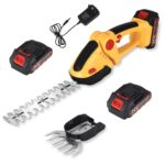 Elektrische Gartenschere Akku Heckenschere 21V Akku-Gartenschere 2-in-1 Strauch- und Grasschere mit 2 Akku