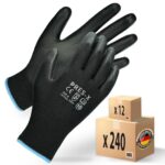MK-Glove Arbeitshandschuhe aus Polyurethan Herren (12 Paar) - Präzision Handschuhe fur Mechaniker - Atmungsaktiv Schutzhandschuhe mit Gutes Gefühl - Montagehandschuhe Werkstatt - Größe 10-L