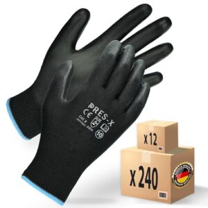 MK-Glove Arbeitshandschuhe aus Polyurethan Herren (12 Paar) - Präzision Handschuhe fur Mechaniker - Atmungsaktiv Schutzhandschuhe mit Gutes Gefühl - Montagehandschuhe Werkstatt - Größe 10-L