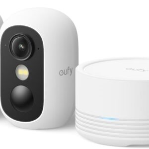 eufy eufyCam C35 (2er-Pack), Kabellose Überwachungskamera Außen & Innen, Magnetische Halterung, Farbnachtsicht, Lokaler Speicher, IP67, Gesichtserkennung, Solarpanel-Kompatibel, Ohne ABO, Weiß