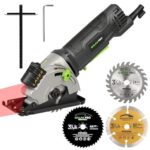 GALAX PRO 580W Kreissäge, 3500RPM Maximal-Schnitttiefe von 28,5mm, Drei Stücke von 85mm Sägeblättern, Ausgestattet mit Laserleitbahnen, Geeignet zum Schneiden von Holz, PVC und anderen Materialien