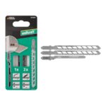 wolfcraft Stichsägeblätter Trockenbau, 3-tlg. - Projektset für gerade und Kurvenschnitte durch Gipskartonplatten - Made in Germany - 2344000