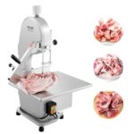 VEVOR kommerzielle elektrische Fleischbandsäge Knochenschneidemaschine, 1800 W Tisch-Knochensäge, 380 x 485 mm Werkbank, Gefrierfleischschneider mit 5 Klingen für Rippchen, Schweinefleisch