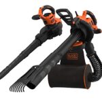 Black+Decker 3-in-1 Elektro-Laubsauger/Laubbläser BEBLV301 (3.000 Watt, mit Häcksler + aufsteckbarem Laubrechen, 72l Fangsack-Rucksack - hohe Blasgeschwindigkeit & verstellbare Saugleistung)