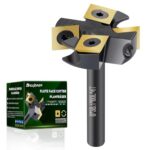 BALUGAEA Planfräser 8mm Schaft Nutfräsen 38,1 mm Schnittdurchmesser Planfräser für Oberfräse CNC Holz Fräser mit 4 TiN-besch Hartmetallmessern 12 x 12 mm