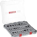 Bosch 30x PRO Fräser-Set gemischt, 30-tlg. (für Weichholz, Hartholz, Ø 4-32 mm, Professional Zubehör Handfräse, Kantenfräse)