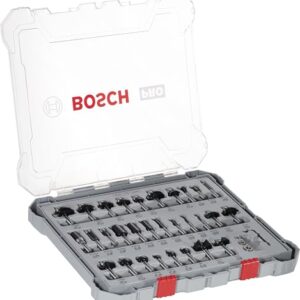 Bosch 30x PRO Fräser-Set gemischt, 30-tlg. (für Weichholz, Hartholz, Ø 4-32 mm, Professional Zubehör Handfräse, Kantenfräse)