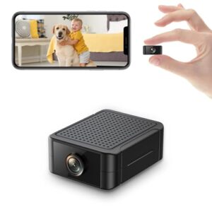 Liretope Mini Kamera, 4K HD WLAN Überwachungskamera Innen Für Live Übertragung Handy APP, WiFi Camera Nachtsichtkamera mit Bewegungsmelder/Lange Batterielaufzeit/Cloud-Speicherplat