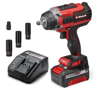 Einhell Professional Akku-Schlagschrauber IMPAXXO 18/450 (1x4,0Ah) Power X-Change (18 V, 450 Nm, Brushless, Außenvierkant-Aufnahme, inkl. 4 Ah Akku, Ladegerät, Nuss-Set)