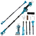 2 in 1 Akku Astschere mit 2M Verlängerungsstange, Max 30 mm Schnittdurchmesser Akku Astschere Kompatibel mit Makita 18V, Bürstenloser Motor für Baumbeschneidung, Astschneider für Gärten,Ohne Akku