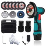 Mini Akku Winkelschleifer, 3 Zoll Professional Akku Winkelschleifer Set 12V, 19500 U/min mit 2 Batterien 1500mAh, Elektrisches Trennschleifer, Akku Flex, Geeignet zum Schneiden und Polieren von Holz,