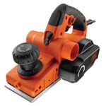 Black+Decker Hobel (mit Zubehör, 750 Watt, Hartmetall-Wendemesser, umstellbarer Spanauswurf, Staubfangbeutel) KW750K