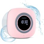 MEDION S66884 Duschradio mit Bluetooth (Badradio, UKW Radio, Saugnapf, LED-Display, IPX6 Wasserdicht, integrierter Akku, MD43884) pink