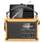 MINORZ Notfallradio mit Große Solarplane, 12000mAh Kurbelradio mit AM/FM, HiFi Klangqualit, SOS, Taschenlampe & Leselampe, IPX6 Wasserdicht, Solar Radio für Outdoor Camping Notfall