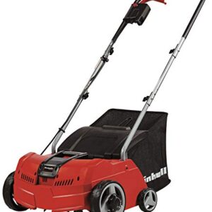 Einhell Elektro-Vertikutierer-Lüfter GC-SA 1231/1 (230 V, bis 300 m², 1.2 W, 28l Fangsack, kugelgelagerte Messerwalze + Lüfterwalze, 3 Stufen Arbeitstiefe, klappbarer Führungsholm)