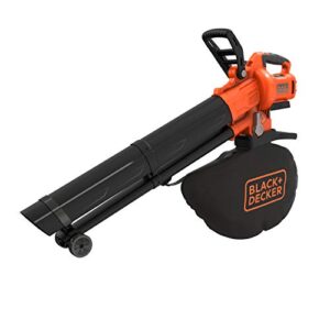 BLACK+DECKER Laubsauger Akku Laubbläser Akku mit Häcksler BCBLV36B (45l Fangsack, bürstenloser Motor, 210 km/h Luftgeschwindigkeit und hohe Saugleistung – 36V, Lieferung ohne Akku und Ladegerät)
