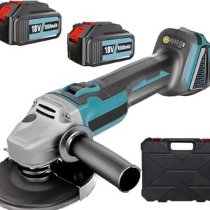Akku Winkelschleifer, Ersatz für Makita DGA504Z, Bürstenlos Trennschleifer Scheibe 125mm, mit 2x5500mAh Akku und Ladegerät, Entfernen von Farbe und Mörtel, zum Schleifen, Schneiden ﻿