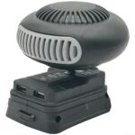 ComfyHarbor Tragbare Dual-Modus-Akku-Heizung mit warmer und natürlicher Luft, 360 ° drehbar, USB-Ladeanschlüsse, kompatibel mit kabellosen 18 V/20 V Lithium-Akku-Elektrowerkzeugen (HotBlower-BS-2USB)