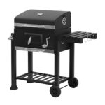 Laneetal Holzkohlegrill, Griller Outdoor mit Deckel, Grillwagen mit Rädern, Kohlegrill mit Grillrosten, Gartengrill aus Metall, für Outdoor Camping Garten, Schwarz
