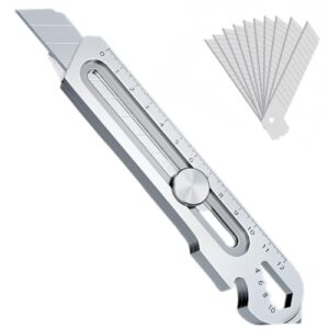 SHUNCHG Schweres Mehrzweck Gebrauchsmesser, 2024 Profi Cuttermesser, Mit 10 Abbrechklinge, Cutter Edelstahl Universalmesser, Multifunktionales Mehrzweck Teppichmesser Druckguss Cutter Messer