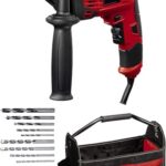Einhell Schlagbohrmaschinen-Set TC-ID 1000 E Kit (1.010 W, Bohrleistung Holz 32 mm, Metall 13 mm, Beton 16 mm, 13 mm Schnellspannbohrfutter, inkl. 16-tlg. Bohrer-Set und Tasche) Rot