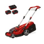 Einhell Akku-Rasenmäher RASARRO 36/38 Kit Power X-Change (36 V, 38 cm Schnittbreite, 450 m², Brushless, Mulchfunktion, 45L Fangkorb, inkl. 2X 4,0 Ah Akkus + Twincharger)
