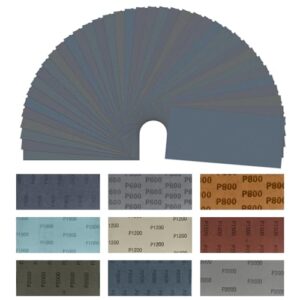 81 Stück Profi Schleifpapier Set, Schleifpapier 400 600 800 1000 1200 1500 2000 2500 3000 Körnung, Nass und Trocken Sandpapier 23 x 9 cm, Nassschleifpapier Set für Holz, Auto, Lack, Metall, Holzmöbel