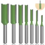 7 Stück Fräser für Oberfräse, Nutfräser 6mm Schaft, Bündigfräser Kopierfräser Fräser, Mehrere Größen Fräser Set, Extra Langer Bündigfräser für Holz Fräser, Schneiden Nutfräsen