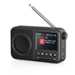 Arafuna DAB Radio, DAB Plus mit 2,4" Farbdisplay, FM Radio mit Bluetooth, Küchenradio mit 60 Voreinstellungen, wiederaufladbar, Dual Wecker, Schlaf-Timer, MicroSD/TF/AUX Anschluss, Schwarz