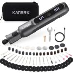 Katerk Mini Akku Multifunktionswerkzeug,5 Gang Rotationswerkzeug Set,5000-20000 U/min & 70 Zubehörteile, Mehrzweck 3,7 V Schleifschleifset zum Schleifen,Gravieren,Polieren, Bohren,DIY-Bastelarbeiten