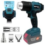 bycpower Heißluftgebläse für Bosch Professional 18V System Akku, 1022 ℉ schnell aufheizende Löt-Heißluftpistole mit LCD-Digitalanzeige für Schrumpffolie, Elektronik, Harz
