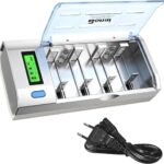 Akku Ladegerät LCD Universal Batterieladegerät Schnell Akkuladegerät, BONAI Intelligent Battery Charger für AA/AAA/SC/C/D NI-MH Wiederaufladbare Batterien mit Entladungsfunktion