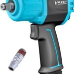 HAZET Schlagschrauber 9012TT I Max. Lösemoment 2200 Nm, Vierkantantrieb 12,5 mm (1/2 Zoll) I Hochleistungs-Doppelhammer-Schlagwerk- kompakt und leicht mit Twin-Turbo Technologie