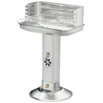 Säulengrill FamilyStar 58,5x38,5x90cm Edelstahl Holzkohlegrill