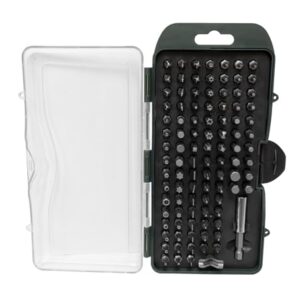 Brüder Mannesmann Bitsatz, 100-teilig - Bit-Set aus Chrom-Vanadium-Stahl - mit allen gängigen Bits, Sicherheitsbits, magnetischem Bithalter und Adaptern | M29892