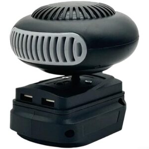 ComfyHarbor Tragbare Dual-Modus-Batterie-Heizung mit warmer und natürlicher Luft, 360 ° drehbar, USB-Ladeanschlüsse, kompatibel mit kabellosen 18 V/20 V Lithium-Akku-Elektrowerkzeugen (HotBlower-MT
