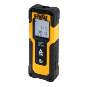 Dewalt Laser-Distanzmesser DWHT77100 (0,2 bis 30m Reichweite, Laserklasse 2, Messtoleranz: +/- 3 mm / 10 m, Längen-, Flächen, Volumen- & Pythagoras-Messungen, einfache Bedienung)