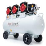 Starkwerk Flüsterkompressor Druckluftkompressor Kompressor 10 Bar 3,3 KW 4,5 PS 230 Volt SW 477/10 Compressor inklusive Druckminderer und Wasserabscheider