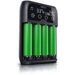 CSL - Universal Batterie Ladegerät - Akku Batterieladegerät Intelligent Battery Charger - für Li-ion, NI-MH, NI-Cd, LiFePo4 Akkus 18650 AA AAA Batterien und Akkus - LCD Display mit Echtzeitanzeige