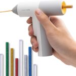 HOTO Akku Heißklebepistole Pro, Automatische Klebstoffausgabe, Mini Akku Klebepistole mit 40 Heißklebesticks, Heissklebepistole Kabellos für DIY Kunst, Handwerk & Schnelle Reparaturen im Haus Büro