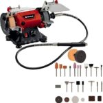 Einhell Doppelschleifer TC-XG 75 Kit (max. 150 W, Ø75xø10x20 mm Schleifscheiben, kugelgelagerte Welle, inkl. Schleifscheibe K120/K400, flexible Welle, 85-tlg. Set aus verschiedenen Aufsätzen)