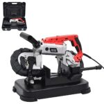vidaXL Bandsäge mit Ständer Transportkoffer Elektrisch Metallbandsäge Eisensäge Metallsäge Kappsäge Tischsäge Säge Stahl 0-2,4m/s 1100W 230V