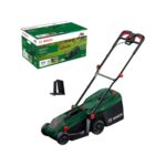 Bosch Akku-Rasenmäher ROTAK18V-32 (Schnittbreite: 32 cm, Schnitthöhe: 25-65 mm, 35 l Stoff-Grasfangkorb, Mulchstopfen, ohne Akku)