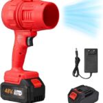 Akku-Turbo-Strahlgebläse, 180000 U/min Auto Trockner Luftgebläse mit 2 Batterien, tragbarer elektrischer Luftstaubwedel für die Reinigung von Terrassen, Blättern und PCs