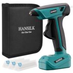HANSILK Heißklebepistole Akku mit 2000mAh – Kabellose Heissklebepistole mit Type-C 30 Premium Klebesticks 15s schnelles Aufwärmen für DIY Bastelarbeiten,Heimwerken & Reparaturen
