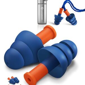 Senner ® WorkPro Strong | zertifizierter Gehörschutz für Arbeit & Freizeit | sehr hoher Lärmschutz dank SNR 34 dB | 4 Paar Ohrstöpsel | inkl. Nylonschnur & Alubehälter zur Aufbewahrung