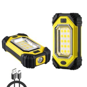 Napatyre LED Strahler Akku, 1000LM Superhell LED Baustrahler Akku mit Magnet und Powerbank, 6 Lichtmodi 8000mAh Akku Arbeitsleuchte Wiederaufladbare Campinglampe für Garage Werkstatt Camping