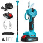 Ecarke Akku-Astschere mit Teleskopstange (2 m) kompatibel mit Makita 18V, inklusive 2× 2,0Ah Akkus, 40mm Schnittdurchmesser – kabelloses Gartengerät für präzises und effizientes Schneiden